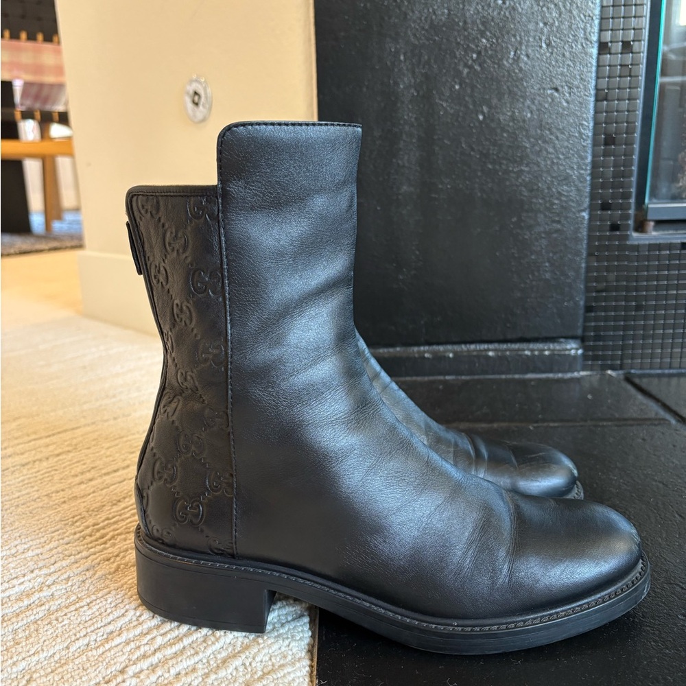 Gucci Black Leather Boots